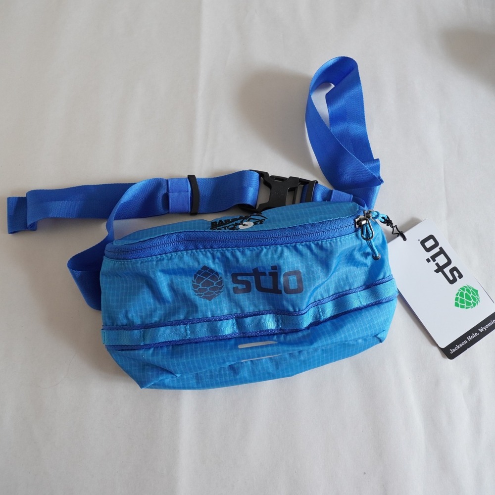 Stio Blue Waist Pack Belt Bag Blue Embroidered Ripstop Nylon Hiking 3 litre NWT